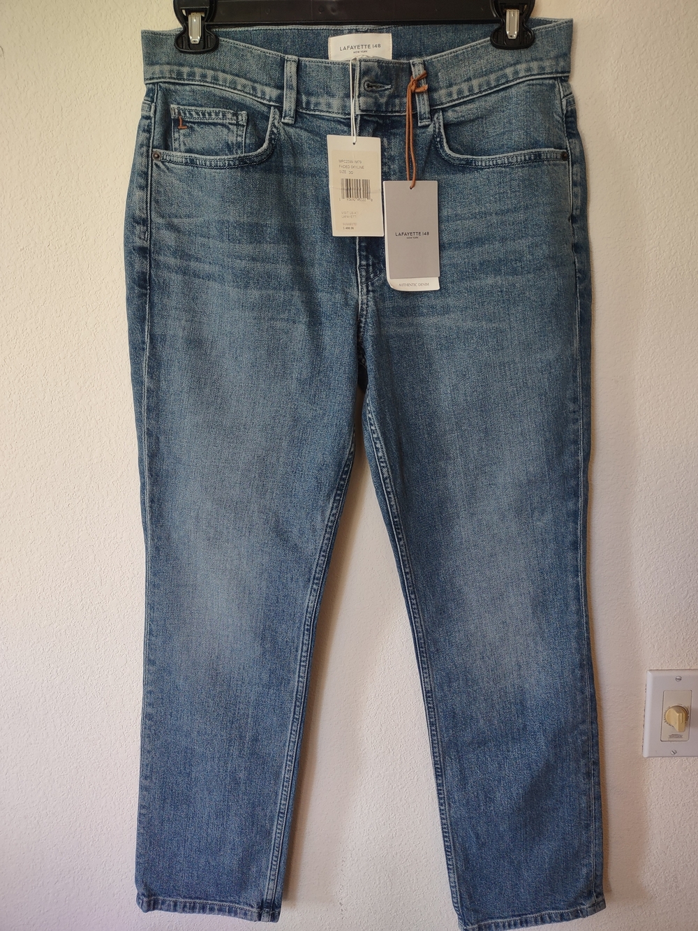 Lafayette 148 New York Medium Blue Straight-Leg Jeans